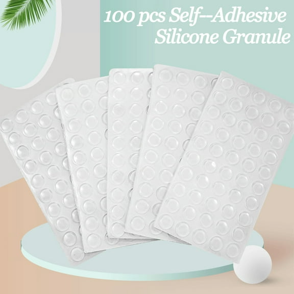 VONTER Silicone Bumpers AntiSlip-100Pcs AntiSlip Silicone Foot Pads SelfAdhesive Transparent Mat Household Bumpers Clear Adhesive Bumper Pads Self Stick Furniture Bumpers Buffer Pads for Doors
