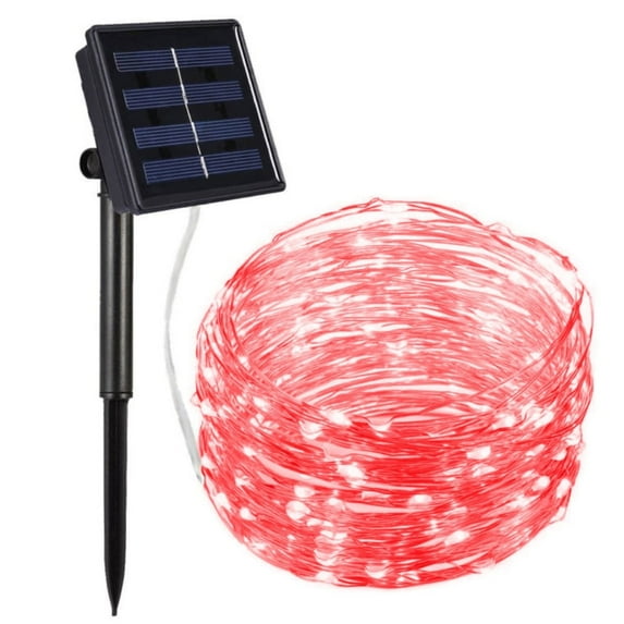 VONTER Solar Fairy Lights, 200 LED Outdoor Solar String Lights Garden Copper Wire Decorative Lights 66Ft Waterproof Indoor Outdoor Lighting for Garden, Patio, Yard, Christmas(8 function Red)