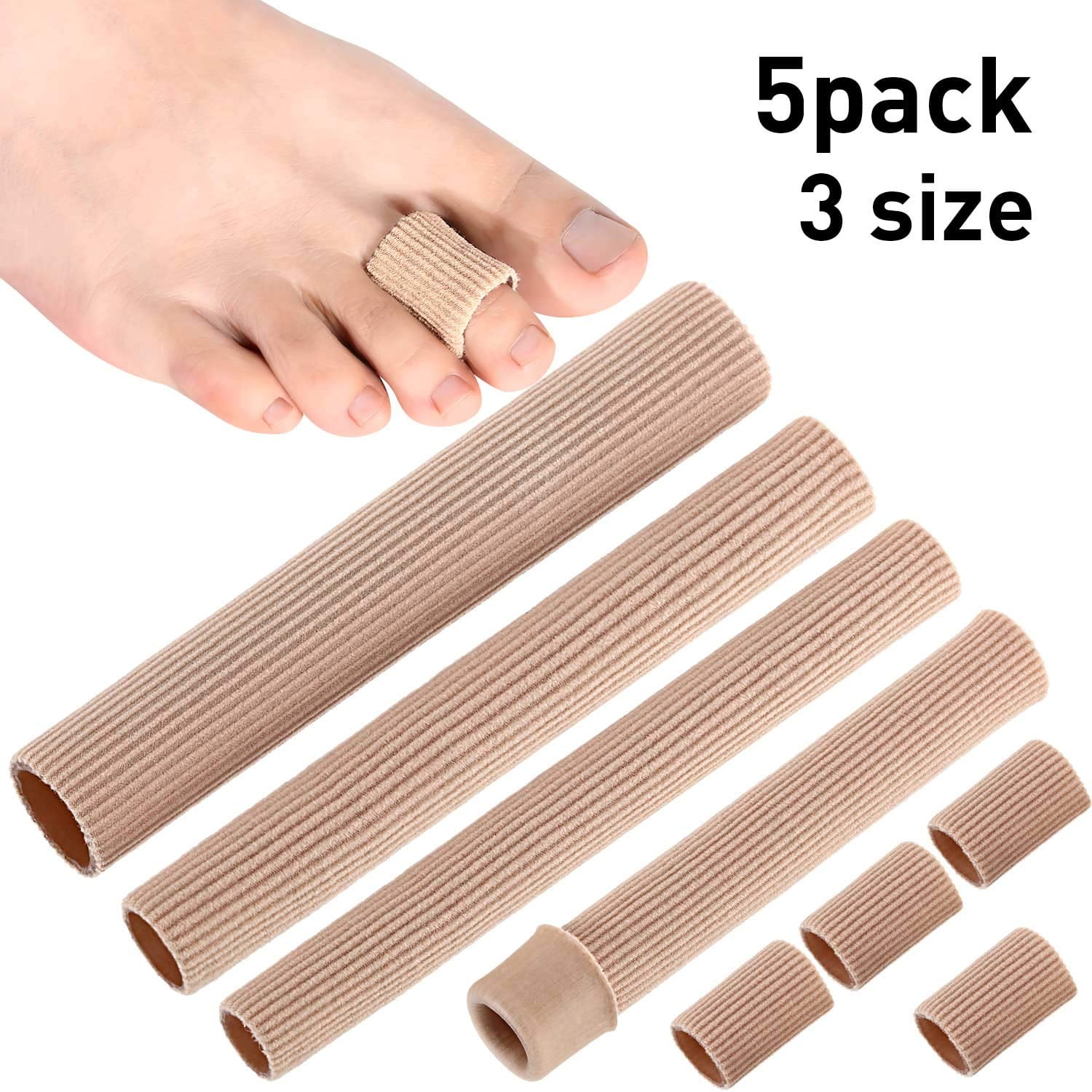 VONTER Toe Cushion Tube Toe Tubes Sleeves Soft Gel Corn Pad Protectors for Cushions Corns