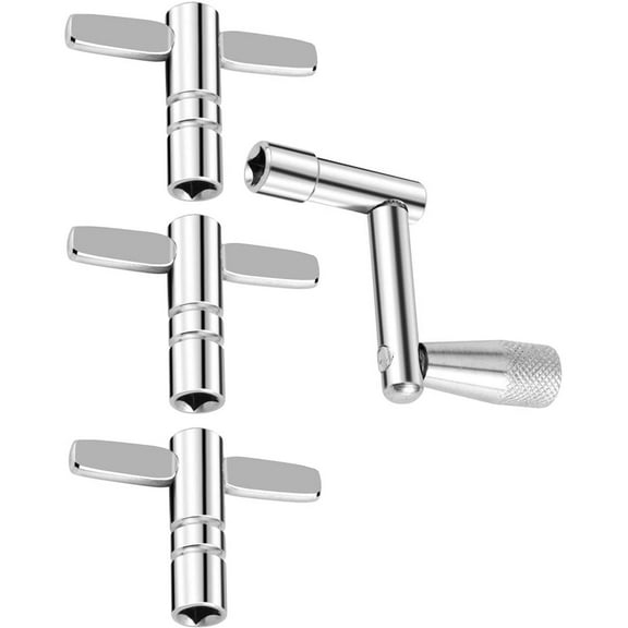 VONTER Universal Drum Keys 4-Pack with Continuous Motion Speed Key 1pc Z Type Rack Drum Spanner + 3pcs T Type Rack Drum Wrench Drum Tuning Key Percussion Hardware Tool