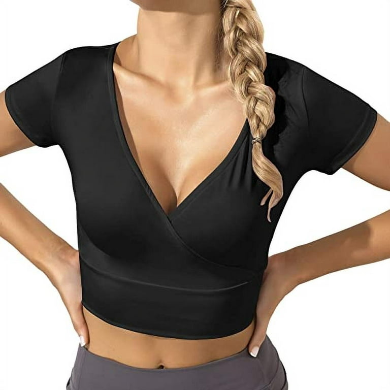 T-shirt Crop Top Sport et Yoga Vert Femme