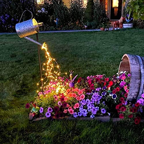 VOOKRY 240 LEDs Solar Fairy Lights Outdoor Waterproof,Bunch Lights,Waterproof  Watering Can Light(No Watering Can), Solar Powered Firefly Moon Plants Tree  Vines Decorations (No Watering Can) 