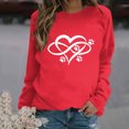 thumbnail image 1 of VOONCAS Womens Shirts Crew Neck Graphic Spring Fall Ladies Tops Casual Valentine's Day Red Long Sleeve Shirts for Women Size XL, 1 of 4