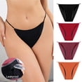thumbnail image 1 of VOOPET 3 Pack Ice Silk Seamless Menstrual Period Underwear Thongs for Women Leak Proof Absorbent G-string Panties, 1 of 8