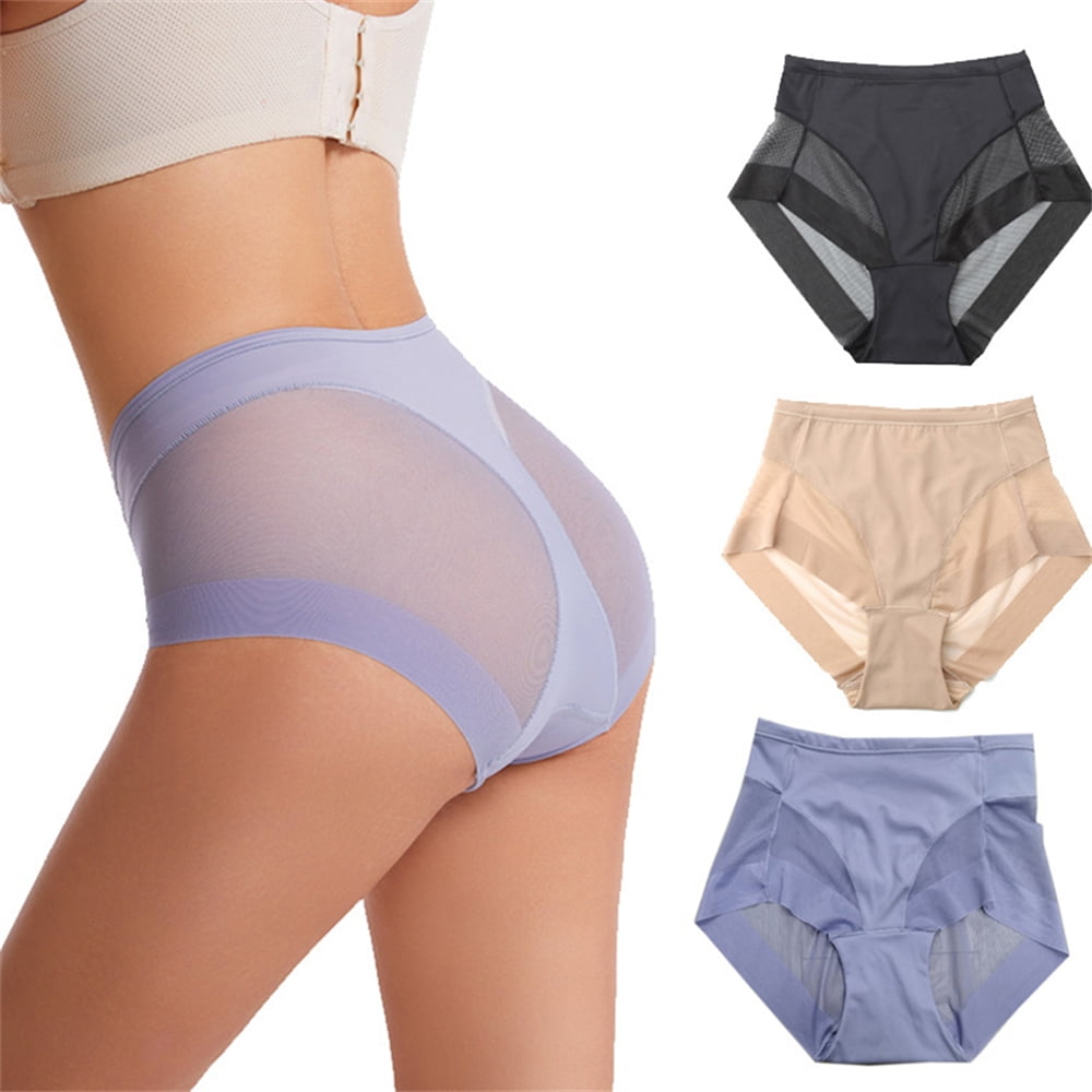 VOOPET 3Pack Invisible High Waisted Tummy Control Underwear For Women Butt  Lifter Panties Soft Seamless Briefs 