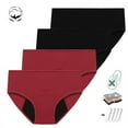 thumbnail image 1 of VOOPET 4 Pack Leak Proof Menstrual Panties Women Period Breathable Underwear Plus Size Sexy Waterproof Briefs, 1 of 10