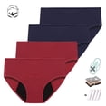 thumbnail image 1 of VOOPET 4 Pack Leak Proof Menstrual Panties Women Period Breathable Underwear Plus Size Sexy Waterproof Briefs, 1 of 10
