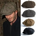 thumbnail image 1 of VOOPET Men's Peaky Blinders Hat Newsboy Flat Cap Herringbone Tweed Wool Baker Boy Gatsby, 1 of 6