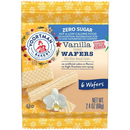VOORTMAN BAKERY Zero Sugar Vanilla Wafer Cookies Single Serve, 2.4 oz, Pouch