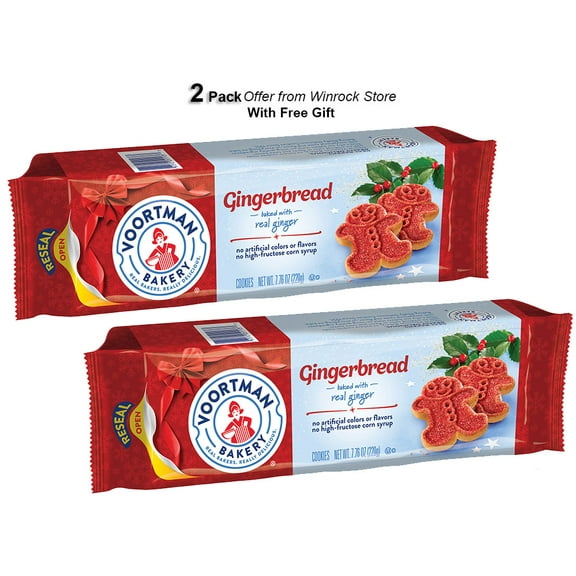 VOORTMAN Bakery Gingerbread Cookies 7.76 oz (2 Pack) Free Gift from Winrock Store