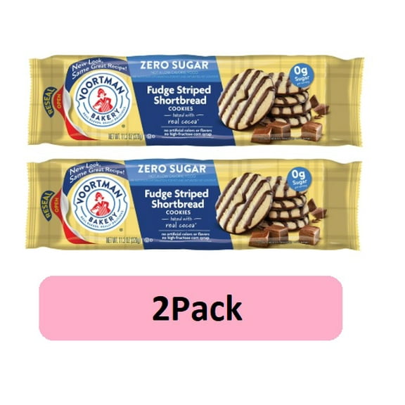 VOORTMAN Bakery Zero Sugar Fudge Striped Shortbread Cookies 11.3 oz
