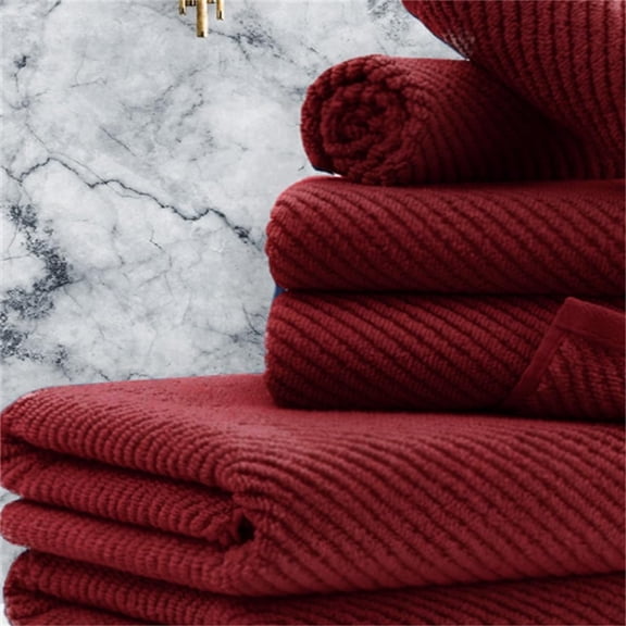 VOOVA & MOVAS Burgundy Towel Set - 100% Cotton | Lightweight | Soft | Quick Dry, 6 Piece Towel Set,2 Large Bath 30"x56", 2 Hand 18"x28", 2 Washcloths 13"x13", Towels Gift Set, Red Towels