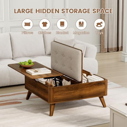 VOPEAK Lift Top Coffee Table with Storage, Large Square Coffee Table ...