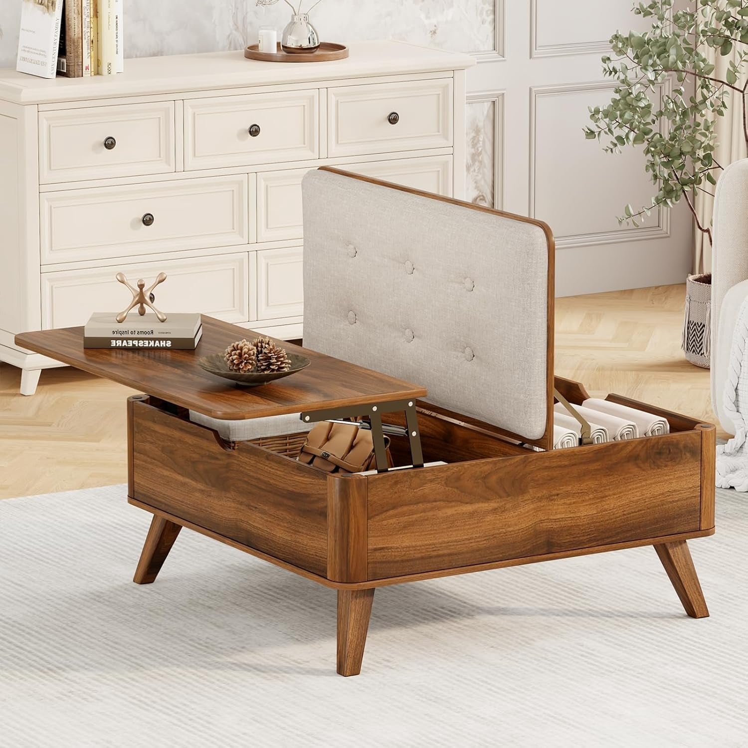 VOPEAK Storage OttomanCoffee Table with Lift Top, Modern Square Coffee ...