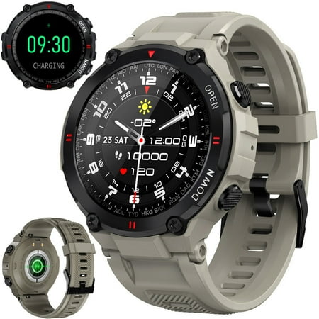VOPOCO K27 IP67 Waterproof Long Standby Smartwatch for Men Sports Watch with Fitness Tracker for Android iOS, 1pc, Gray