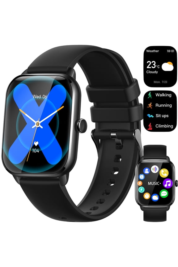 KT65 Smart Watches for Men Women, 1.9" HD Large Full Touch Screen Watch with Multiple Sport Modes Compatible with iOS Android