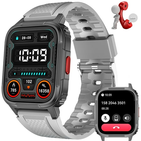 VOPOCO LW9 Smart Watches for Men (Make/Answer Calls)1.95" HD Touch Screen Watch 3ATM Waterproof 300mAh Smartwatch for iOS Android, 1pc