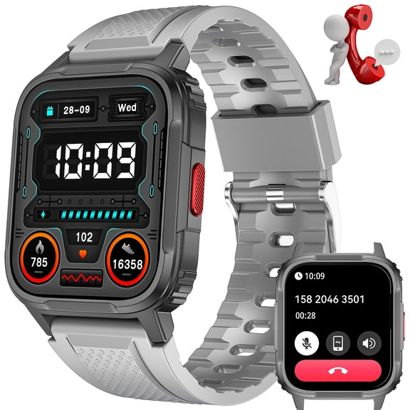 VOPOCO LW9 Smart Watches for Men (Make/Answer Calls)1.95" HD Touch Screen Watch 3ATM Waterproof 300mAh Smartwatch for iOS Android, 1pc