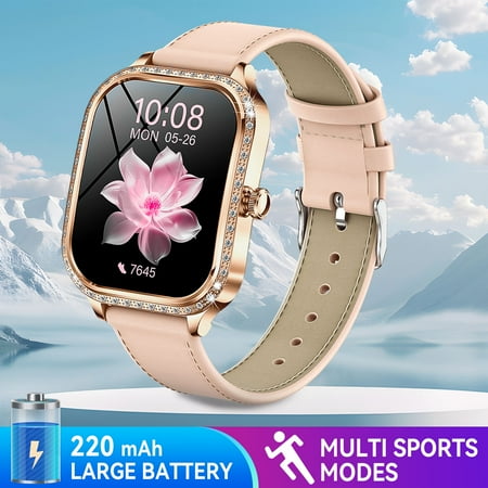 VOPOCO MK88 Smart Watches for Women(Answer/Make Call) with Diamonds, 1.75” HD Screen Smartwatch with 100+ Sports Modes IP68 Waterproof Ladies Watch Compatible with iOS Android, 1pc