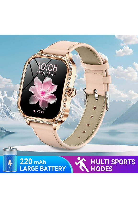 MK88 Smart Watches for Women(Answer/Make Call) with Diamonds, 1.75” HD Screen Smartwatch with 100+ Sports Modes IP68 Waterproof Ladies Watch Compatible with iOS Android, 1pc