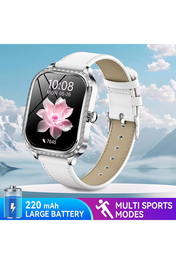 MK88 Smart Watches for Women(Answer/Make Call) with Diamonds, 1.75” HD Screen Smartwatch with 100+ Sports Modes IP68 Waterproof Ladies Watch Compatible with iOS Android, 1pc