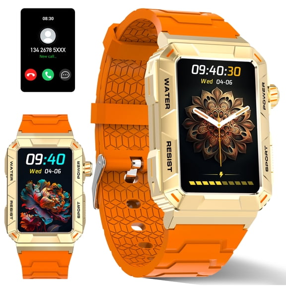 VOPOCO MT88 Rugged Smartwatch Big Screen HD Smart Watch for Men IP67 Waterproof Outdoor Watch Compatible with iOS Android, 1pc