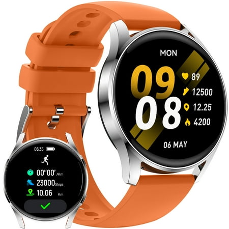 VOPOCO S35 Smartwatches for iOS Android HD Full Touch Screen Waterproof Fitness Tracker for Men Women Sports Watch with Pedometer, 1pc, Orange