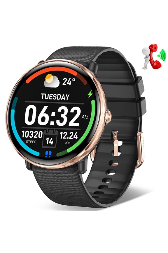 S61 Smart Watch for Men Women, 1.43” AMOLED Smartwatch Compatible with iOS Android(Answer/Make Calls), IP68 Waterproof Watch with 100+ Sports Modes, 1pc