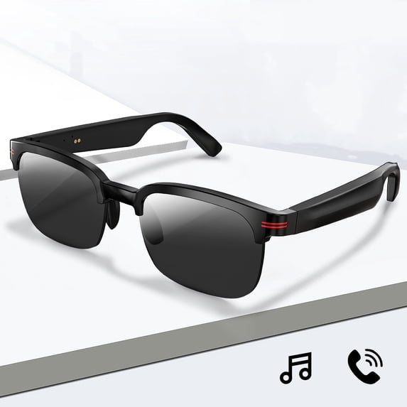 VOPOCO Smart Glasses for Men Women, Bluetooth Glasses Can Answer/Reject Call Control Music, UV Protection Polarized Sunglasses for Outdoor Sports Activities