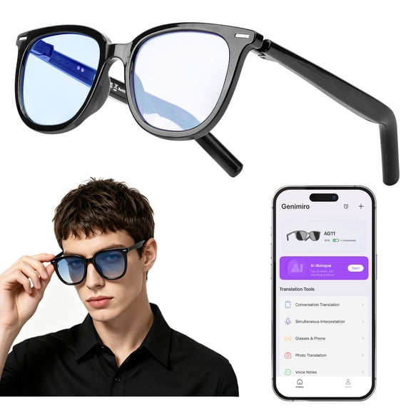 VOPOCO Smart Sunglasses with AI Assistant, Bluetooth Calling, Hi-Fi Stereo Sound, Adjustable Electrochromic Dimmable TR90 Lightweight Smart Glasses for Driving Outdoor Travel