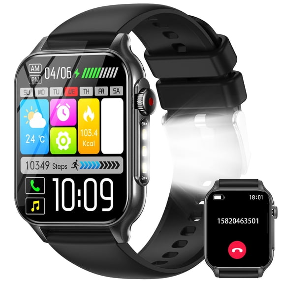 VOPOCO Smart Watch, Bluetooth Call 1.96" IPS Screen Smartwatch, IP67 Waterproof Long Life Battery Smart Watch