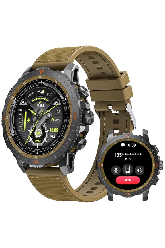Smart Watch for Men 1.43” AMOLED Smart Watch for Men(Answer/Calls/Dial) Fitness Watch 100+ Sports Modes IP68 Waterproof Tactical Smartwatch for iOS Android