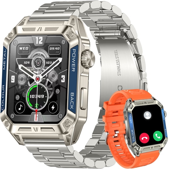 VOPOCO Smart Watch for Men(Answer/Call) 1.91" Screen Outdoor Sport Smartwatch 100+ Sport Modes Smartwatch Big Battery Waterproof Step Counter for iOS Android