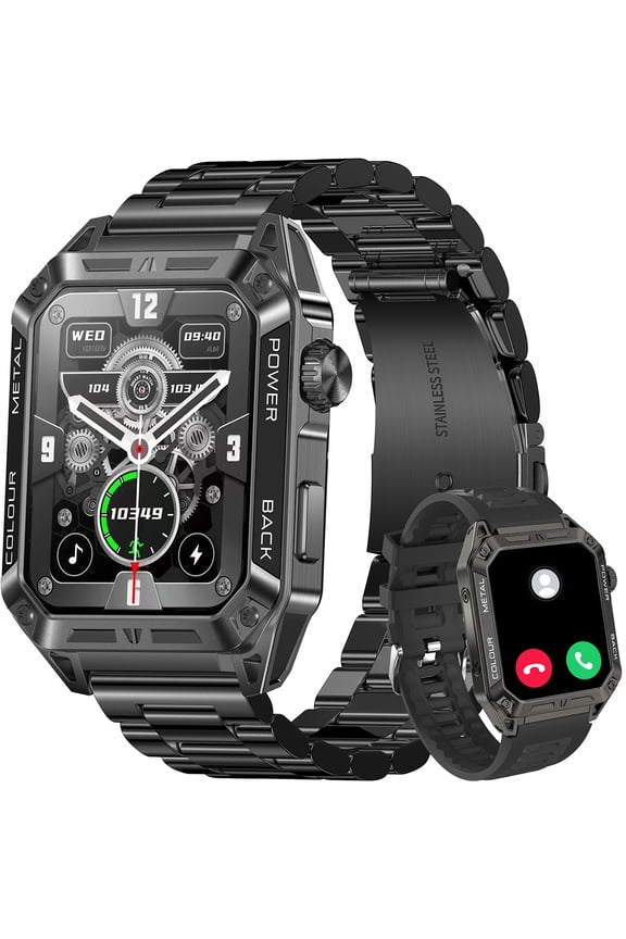 Smart Watch for Men(Answer/Call) 1.91" Screen Outdoor Sport Smartwatch 100+ Sport Modes Smartwatch Big Battery Waterproof Step Counter for iOS Android