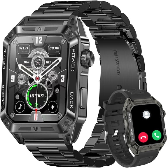 VOPOCO Smart Watch for Men(Answer/Call) 1.91" Screen Outdoor Sport Smartwatch 100+ Sport Modes Smartwatch Big Battery Waterproof Step Counter for iOS Android