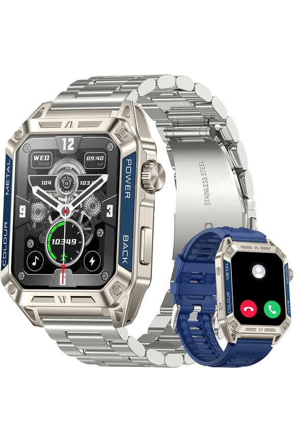 Smart Watch for Men(Answer/Call) 1.91" Screen Outdoor Sport Smartwatch 100+ Sport Modes Smartwatch Big Battery Waterproof Step Counter for iOS Android
