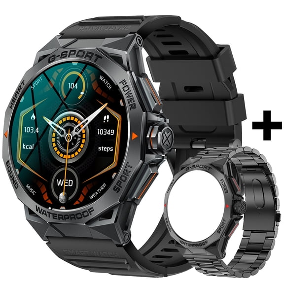 VOPOCO Smart Watch for Men(Answer/Call) with AMOLED Screen Outdoor Sports Smartwatch Big Battery Rugged Smartwatch 100+ Sport Modes Activity Tracker Step Counter for iOS Android
