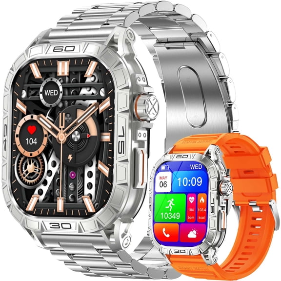 VOPOCO Smart Watch for Men(Answer/Call) with AMOLED Screen Rugged Smart Watch Compass Big Battery Sports Smartwatch 100+ Sport Modes Tracker Step Counter for iOS Android