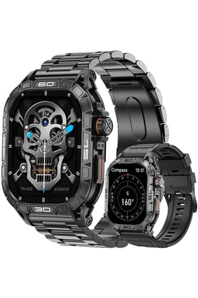 Smart Watch for Men(Answer/Call) with AMOLED Screen Rugged Smart Watch Compass Big Battery Sports Smartwatch 100+ Sport Modes Tracker Step Counter for iOS Android