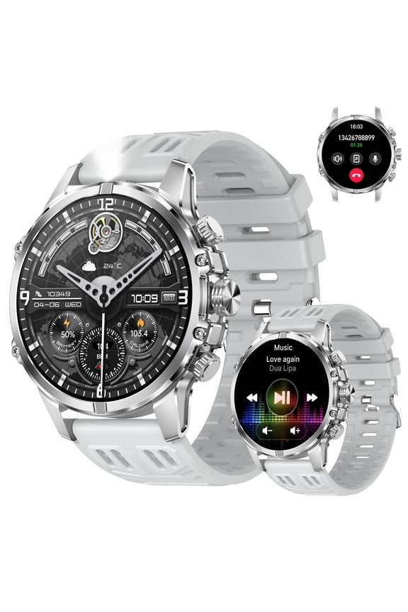 Smart Watch for Men(Answer/Make Calls) 1.75” HD Big Screen, Smart Watch with 600mAh Battery 100+ Sports Modes Fitness Watch Activity Tracker for iOS/Android