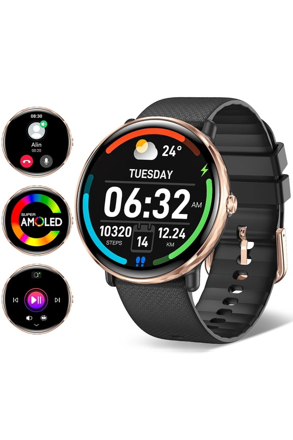 Smart Watch for Men Women, 1.43” AMOLED Smartwatch for iOS Android(Answer/Make Calls), 100+ Sports Modes Fitness Tracker IP68 Waterproof Activity Tracker