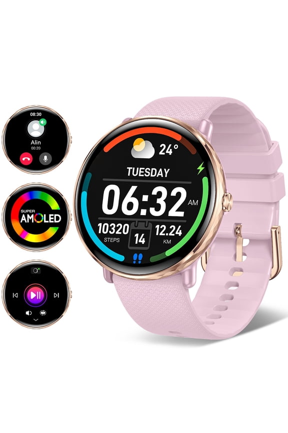 Smart Watch for Men Women, 1.43” AMOLED Smartwatch for iOS Android(Answer/Make Calls), 100+ Sports Modes Fitness Tracker IP68 Waterproof Activity Tracker