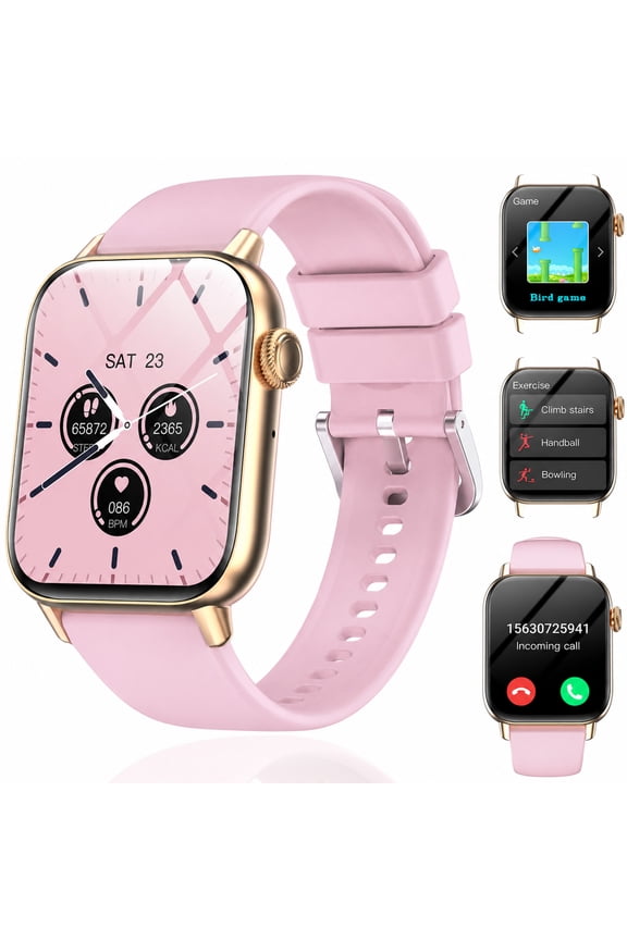Smart Watch for Men Women 1.72" HD Full Touch Screen Smartwatch with Bluetooth (Answer/Make Calls) IP67 Waterproof Fitness Watch with 100+ Sports Modes Pedometer Compatible with iOS/Android
