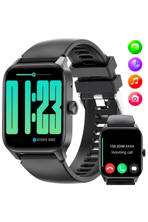 Smart Watch for Men Women (Answer/Make Call), 1.83’’ Large HD Screen Smartwatch for iOS Android Fitness Watch with 100+ Sport Modes IP68 Waterproof Pedometer