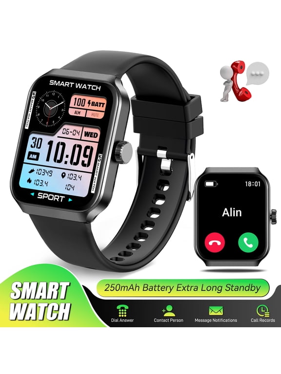 Smart Watch for Men Women(Answer/Make Calls) 1.83 HD Full Touch Screen Watch 100+ Sports Modes Activity Tracker IP68 Waterproof Smartwatch for iOS Android