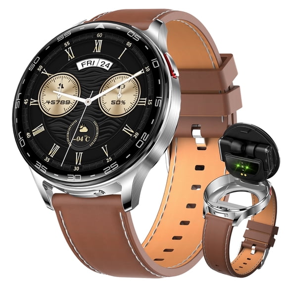 VOPOCO Smart Watch for Men Women with Earbuds Bluetooth Call 1.39" HD Screen 2 in 1 Outdoor Smartwatch, IP67 Waterproof Fitness Tracker for iPhone Android
