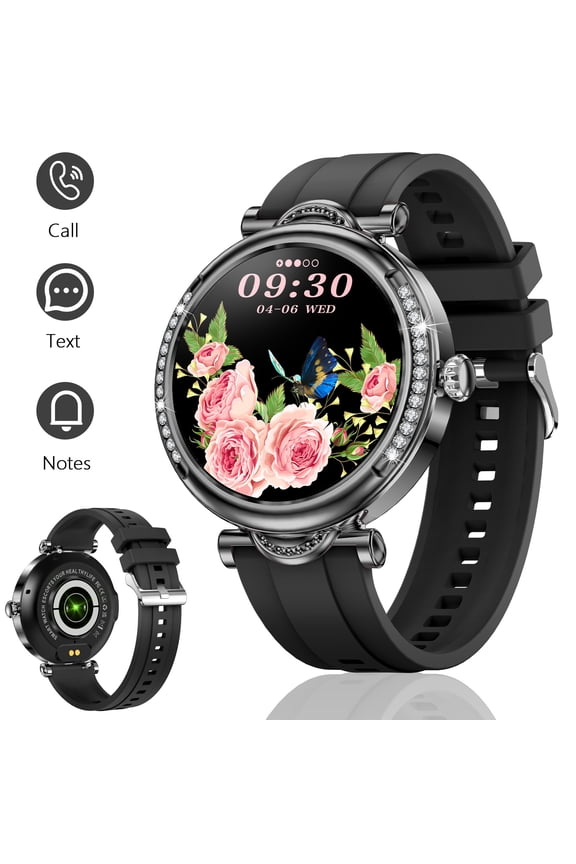 Smart Watch for Women (Answer/Make Calls) 1.27" Full-circle Touchscreen Sports Watch with 100+ Sports Modes Waterproof Smartwatch for Android IOS