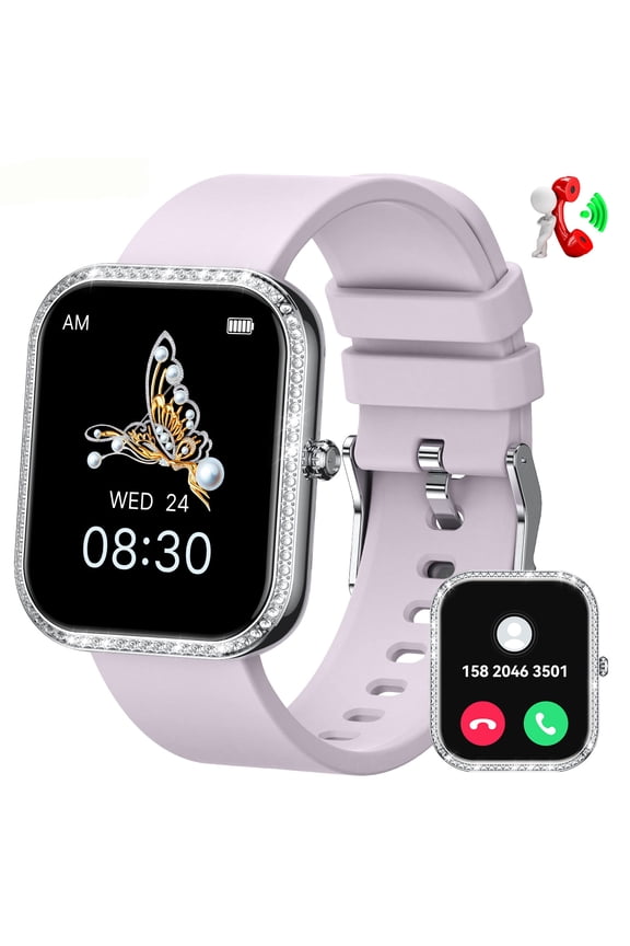 Smart Watch for Women with Bluetooth Call 1.75” HD Fitness Tracker with 100+ Sports Modes IPX8 Waterproof Activity Tracker Compatible with iOS & Android