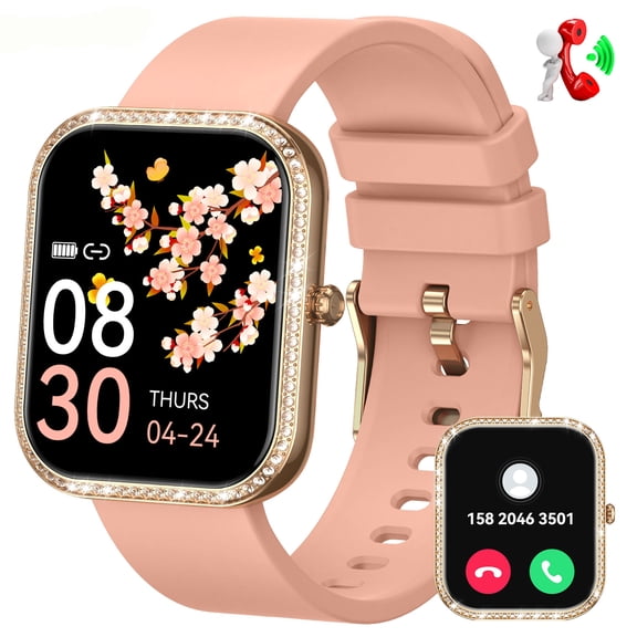 VOPOCO Smart Watch for Women with Bluetooth Call 1.75” HD Fitness Tracker with 100+ Sports Modes IPX8 Waterproof Activity Tracker Compatible with iOS & Android