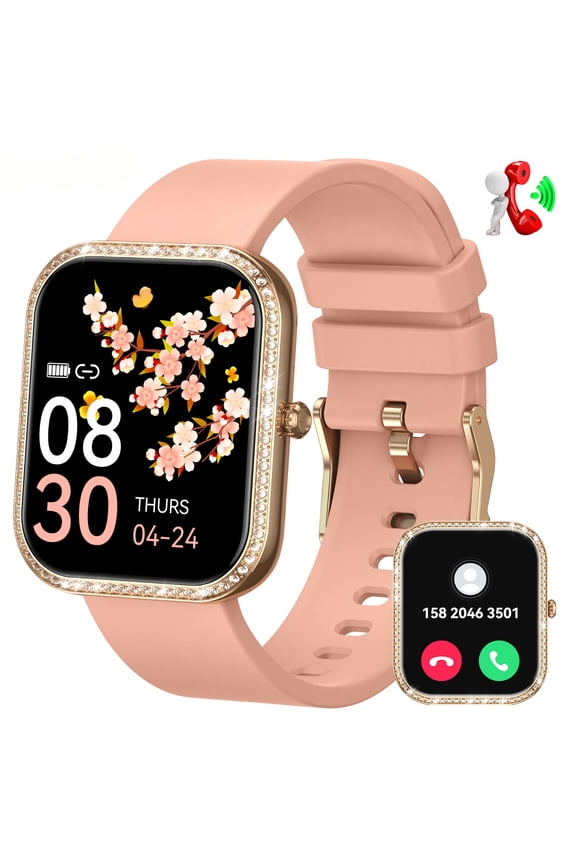 Smart Watch for Women with Bluetooth Call 1.75” HD Fitness Tracker with 100+ Sports Modes IPX8 Waterproof Activity Tracker Compatible with iOS & Android
